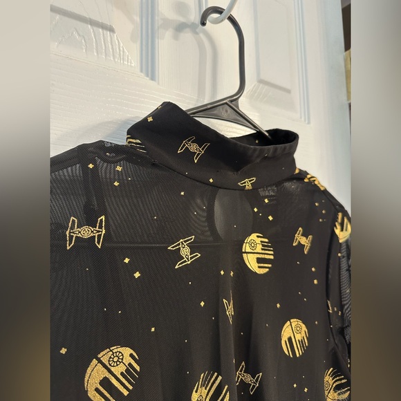 Lucasfilm 50th Anniversary Star Wars Gold & Black Death Star Mock Neck Dress - Picture 5 of 11